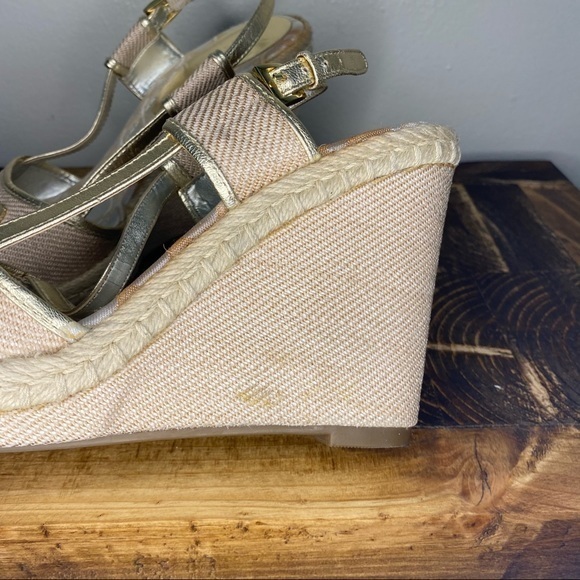 Unisa Wedge Open Toe Gold Espadrilles Size 7.5 - Picture 9 of 9